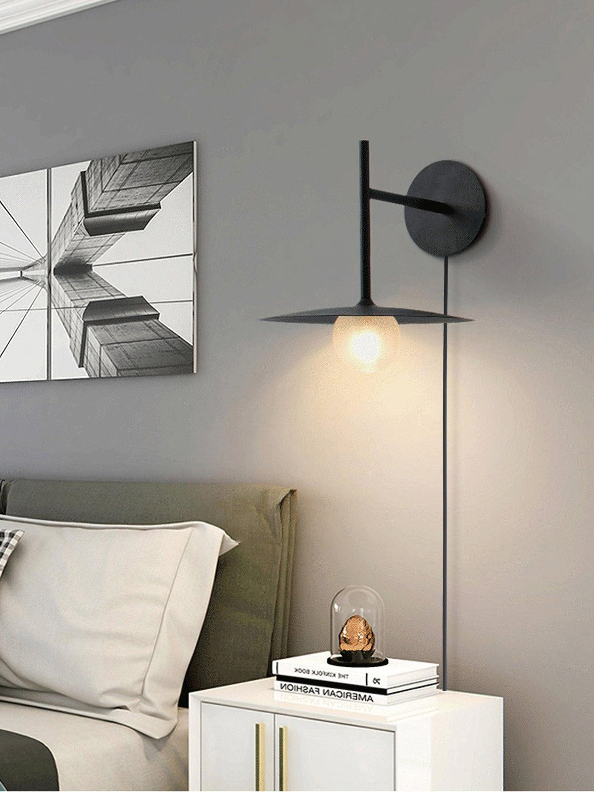 Orsilus Vintage Industrial Plug-In Wall Lamp