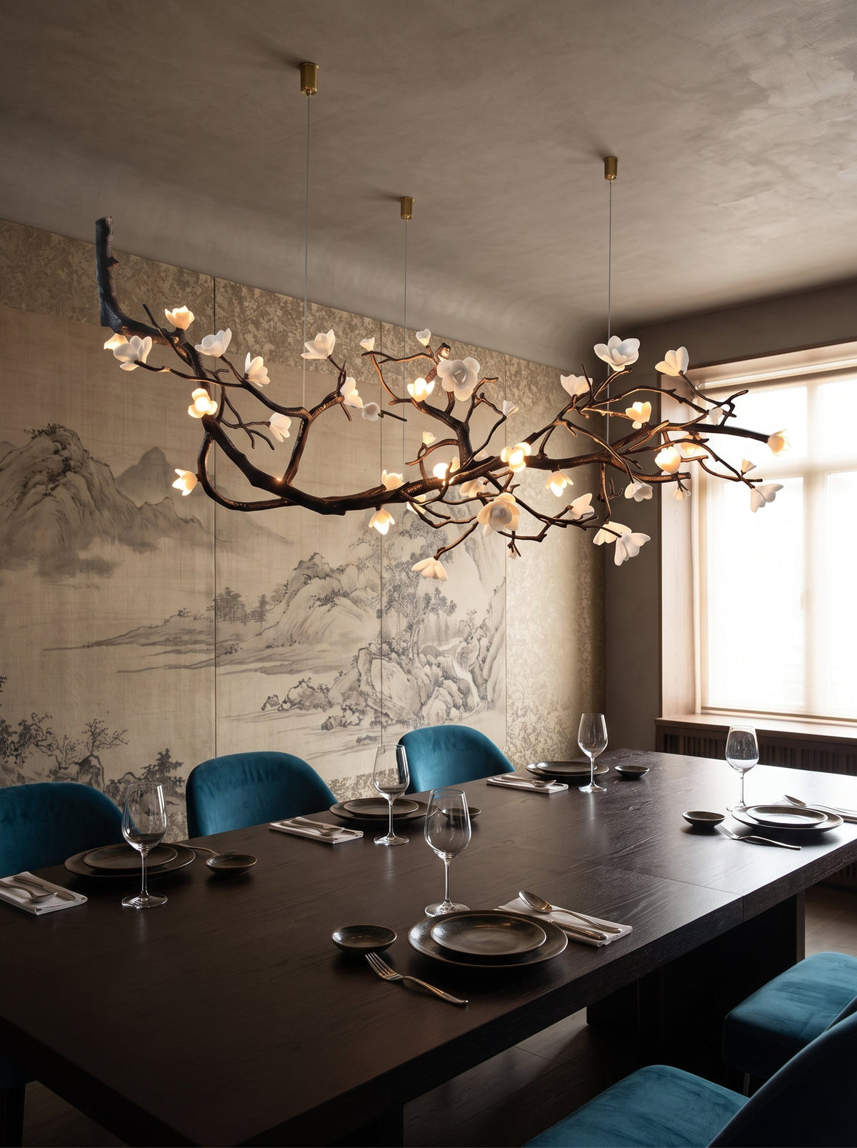 Keldenford Branch Porcelain Flower Chandelier