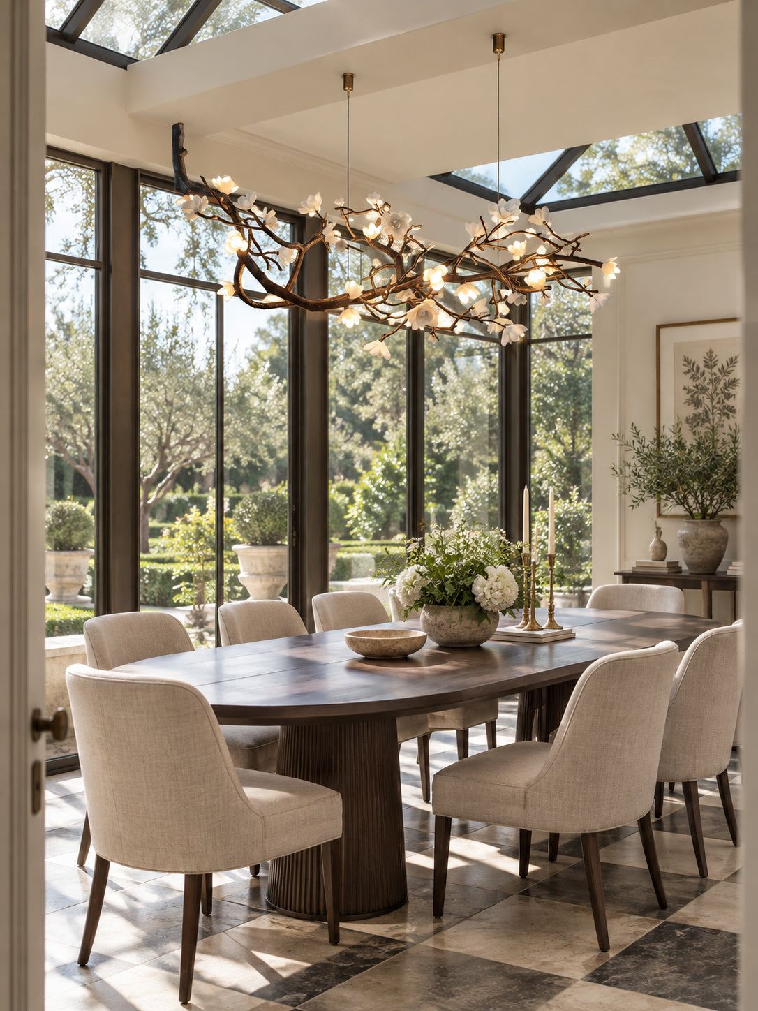 Keldenford Branch Porcelain Flower Chandelier