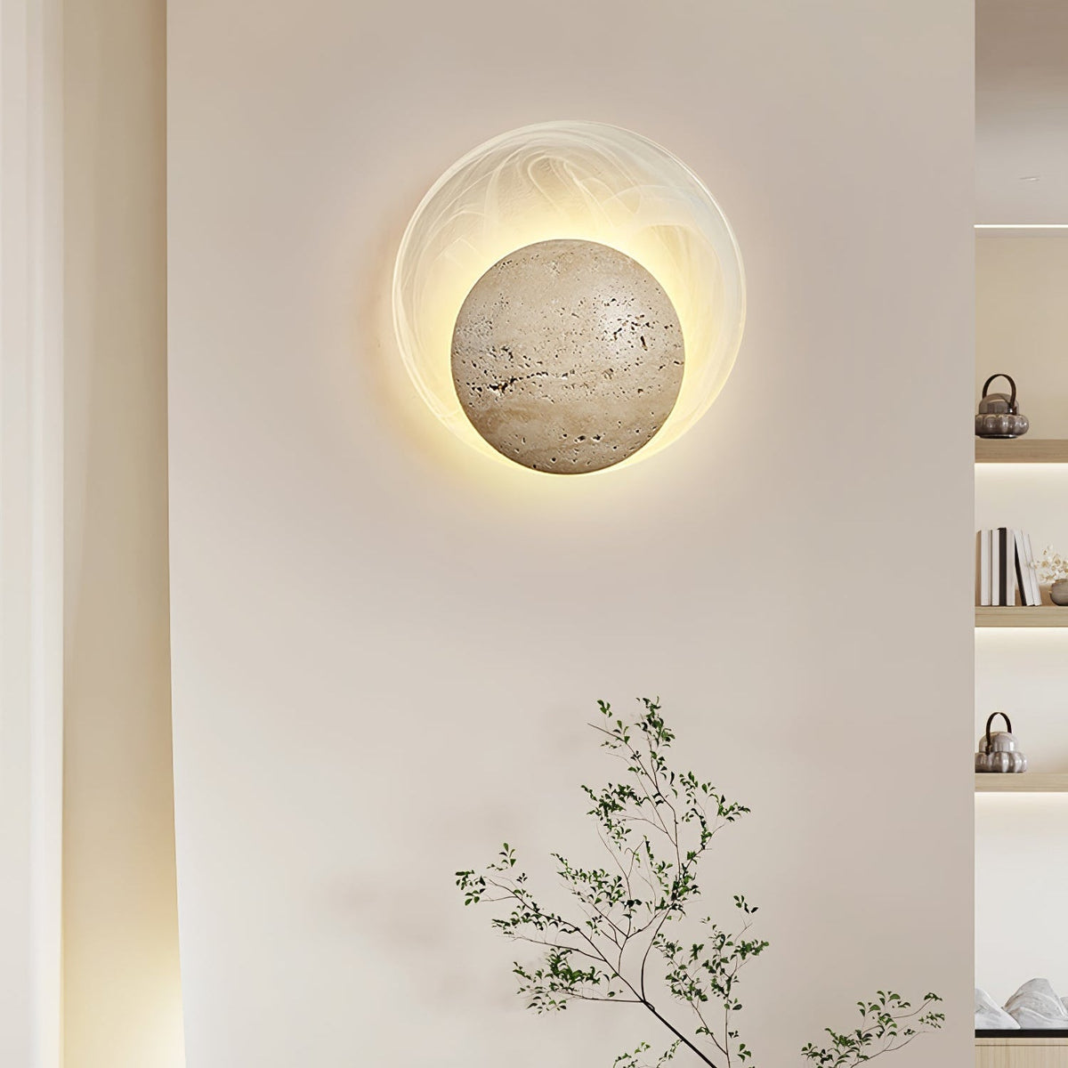 Serinette Orin Travertine Wall Lamp