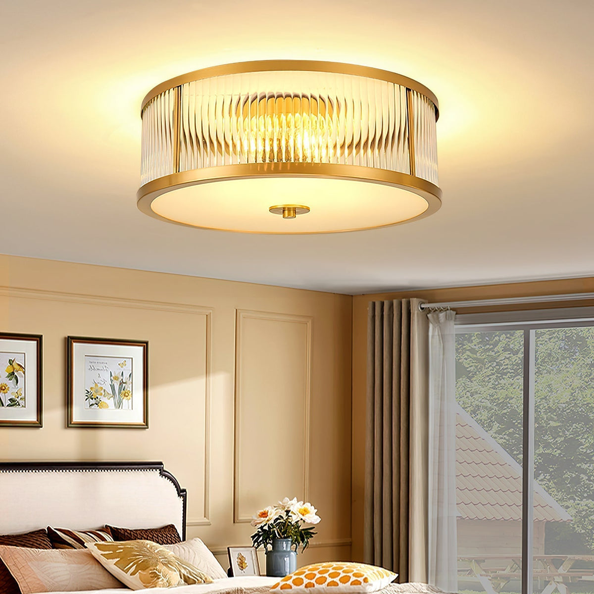 Veleriella Brass Glass CeIling Lamp