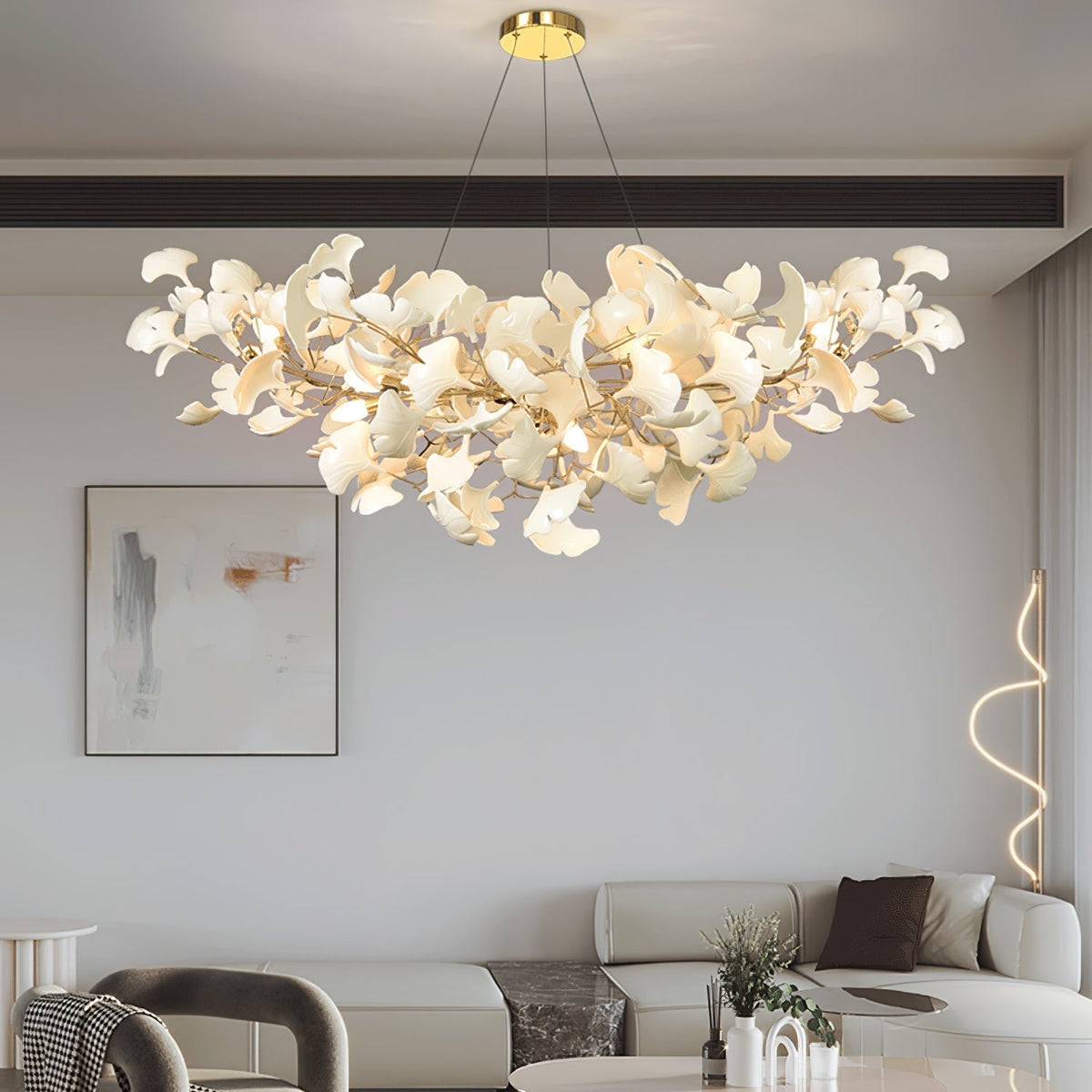 Olivia  Luxury  Chandelier Ceramics Living Room  U Arc Shape