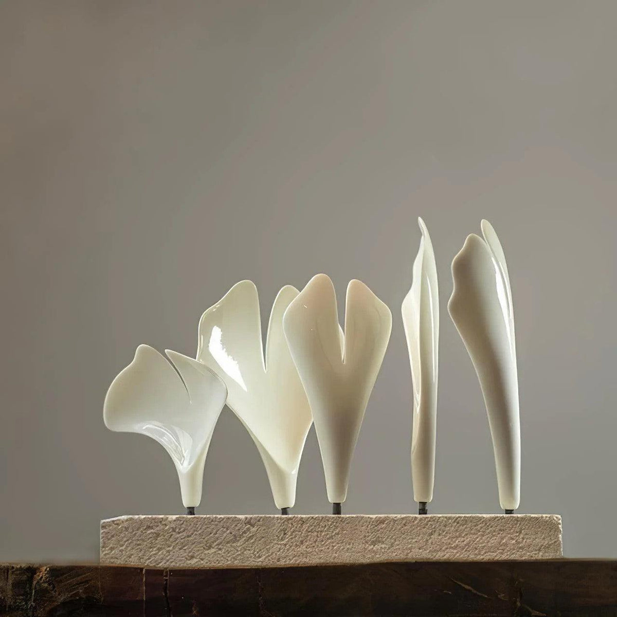 Nale Chandelier Ginkgo Leaf Brass Ceramic