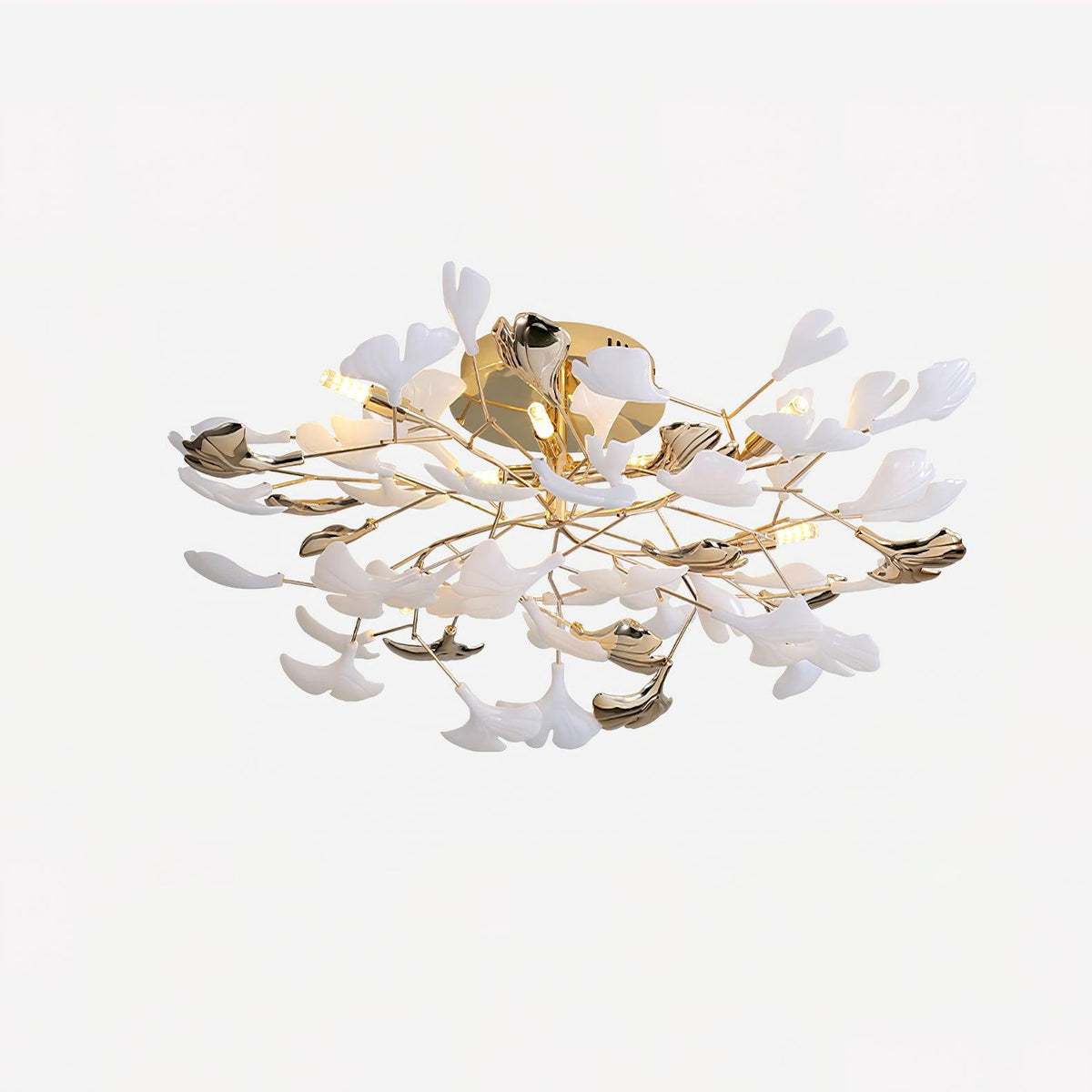 Artheel Premium Nordic Art Gingko Rotating Ceramics Ceiling Lamp