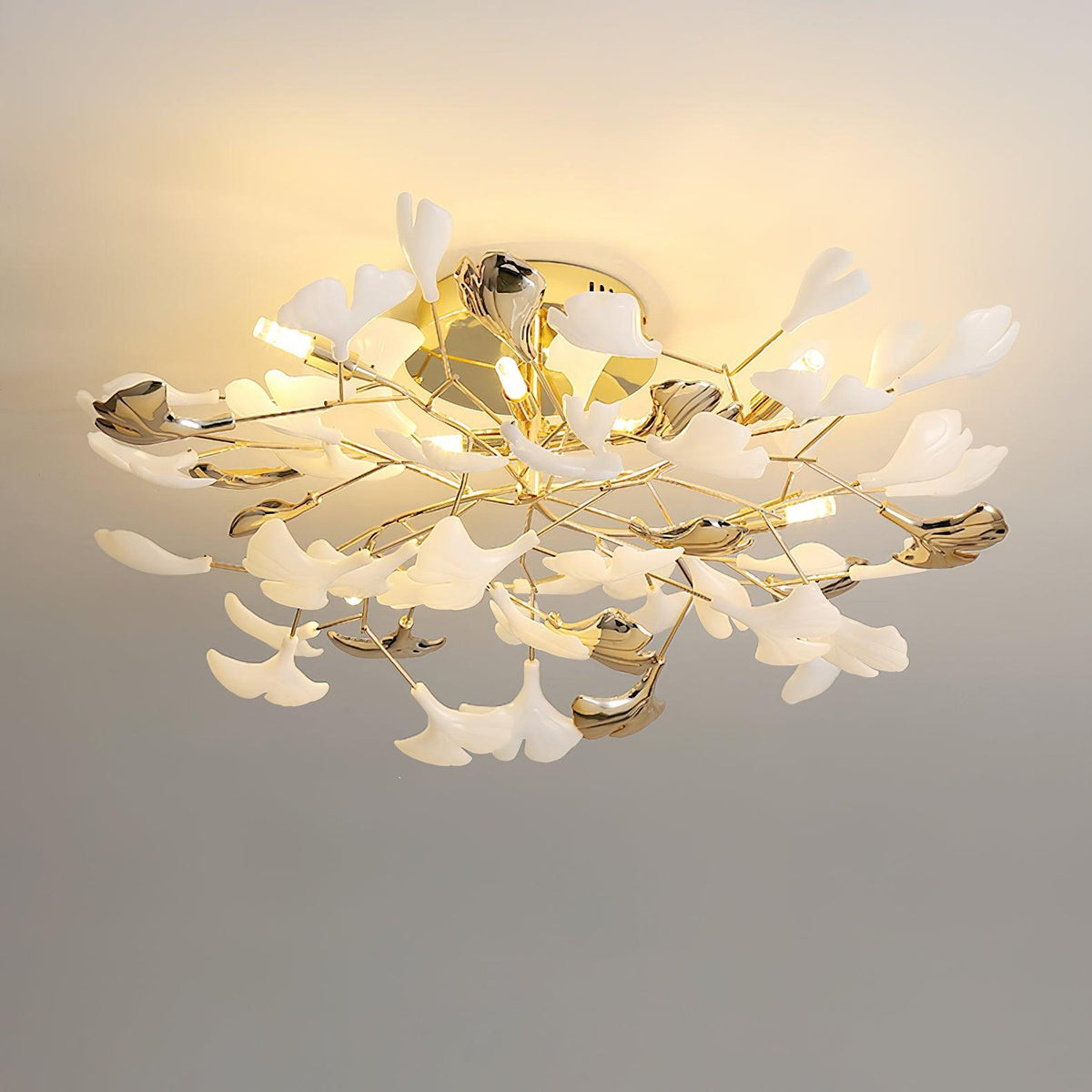 Artheel Premium Nordic Art Gingko Rotating Ceramics Ceiling Lamp