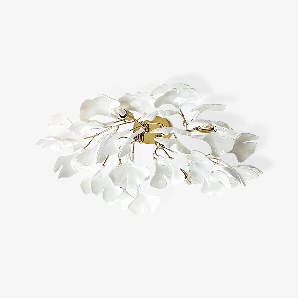 Rhea Ceiling Lamp Gingko Leaves with Brass Branch