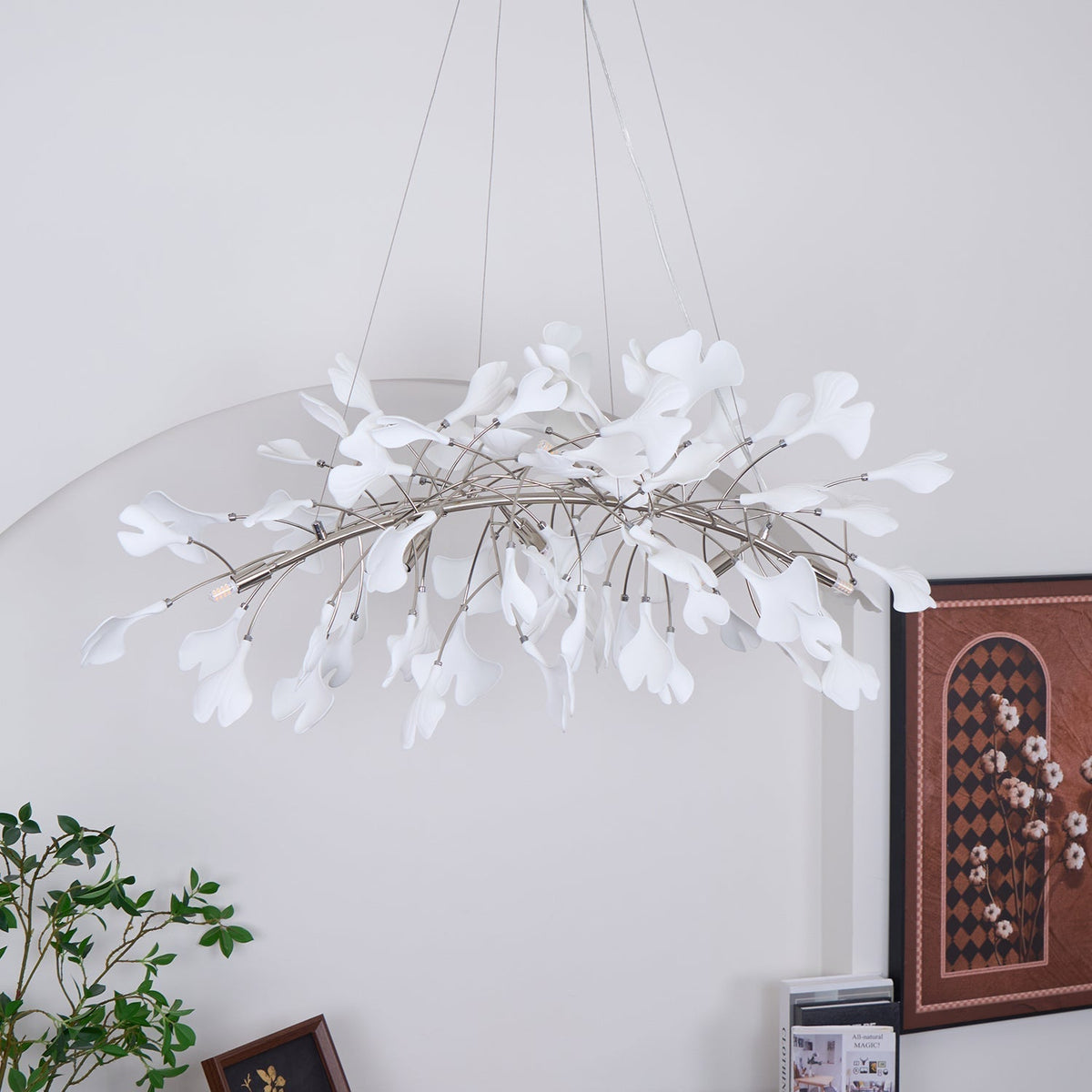 Oriiselle Chandelier Ceramic Gingko Petal Gold