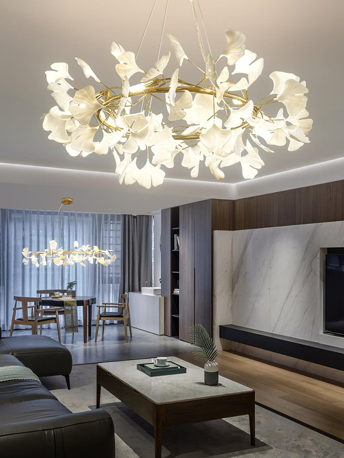Orelalella Chandelier Gingko LED Branch