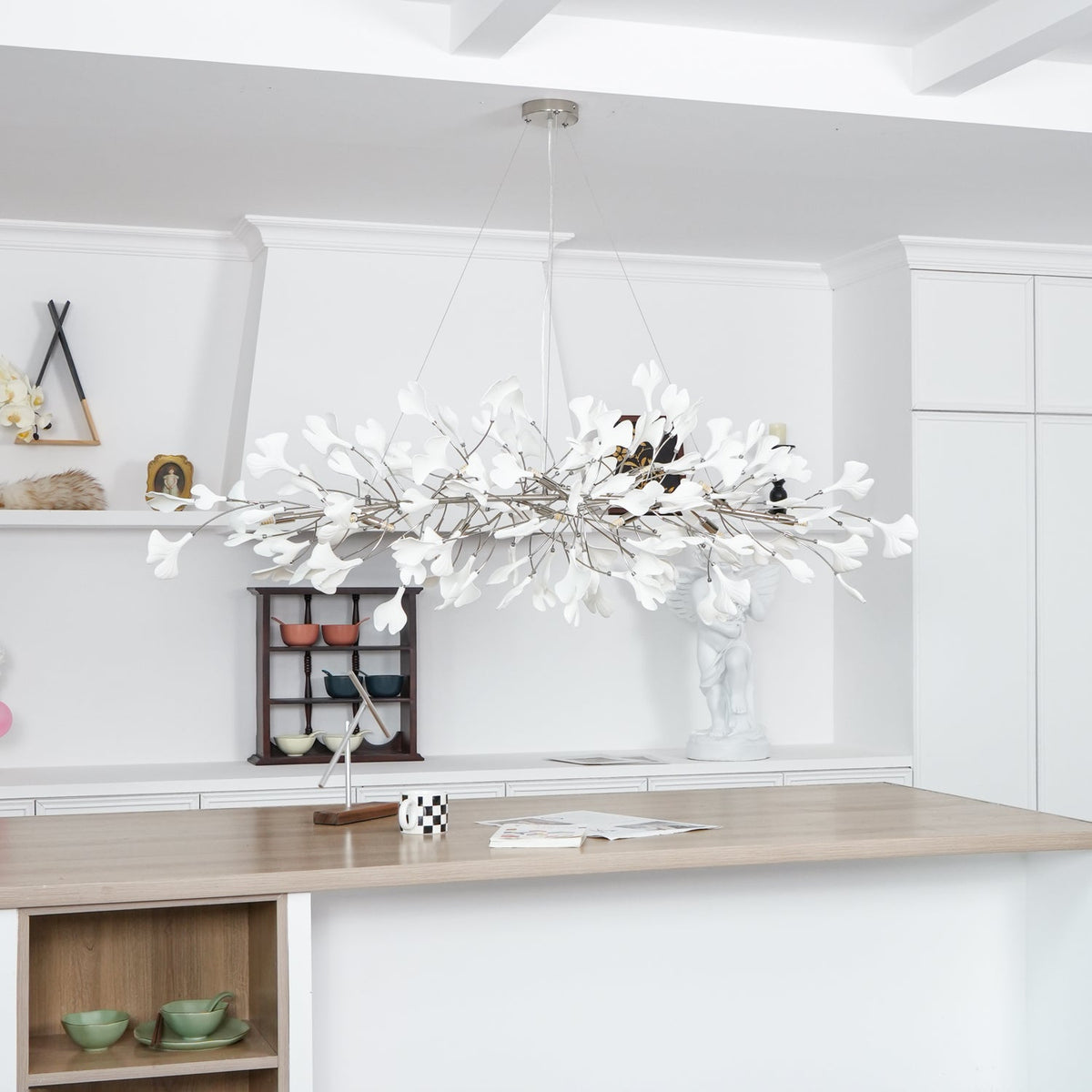 Oriiselle Chandelier Ceramic Gingko Petal Gold