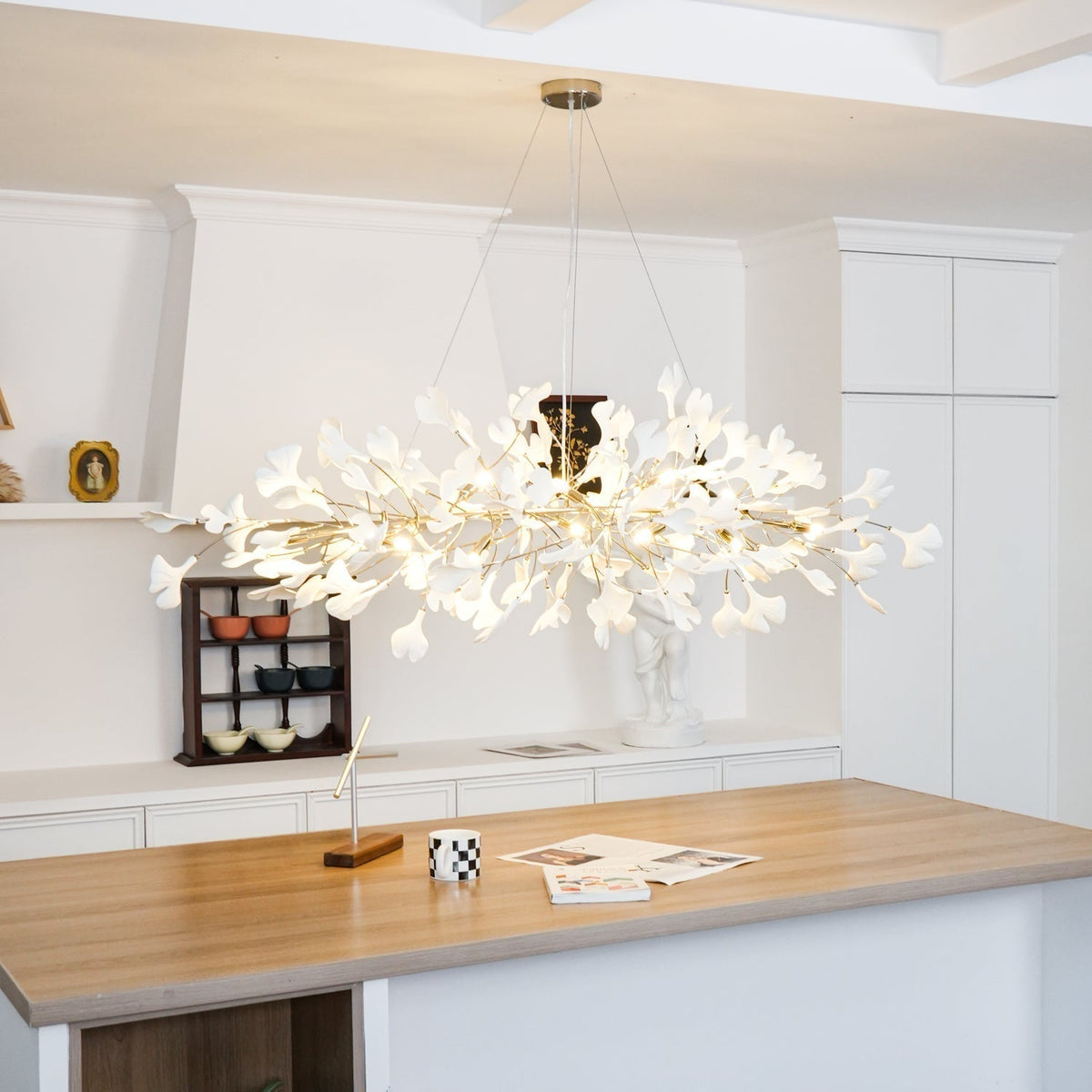 Oriiselle Chandelier Ceramic Gingko Petal Gold