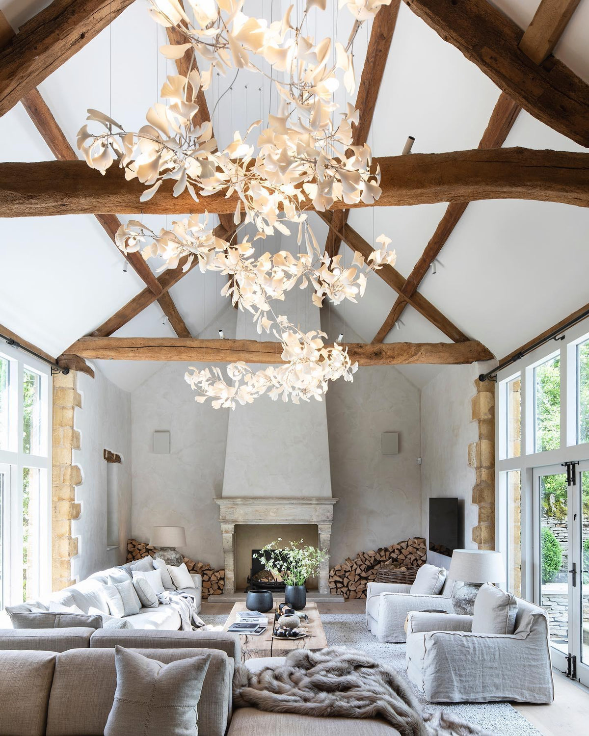 Viraaelle Leaves Combination Gingko Ceramics Chandeliers