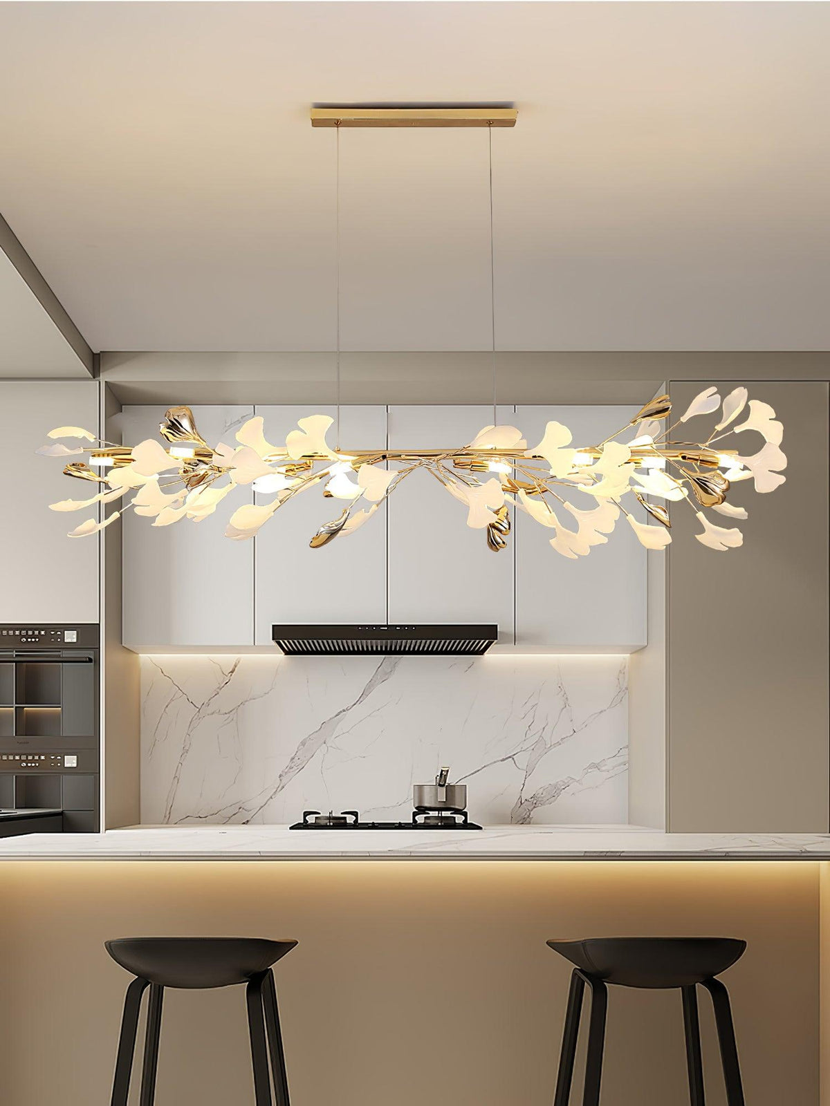 Vixu Postmodern Luxury Gingko Ceramics Chandelier