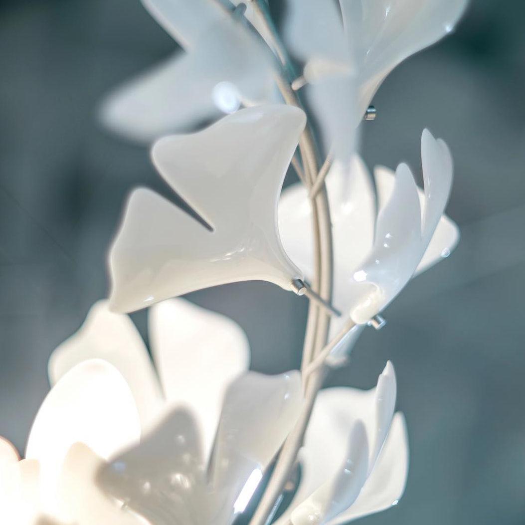 Sorvyn Pendant Lamp Ginkgo Ceramic Brass Floral