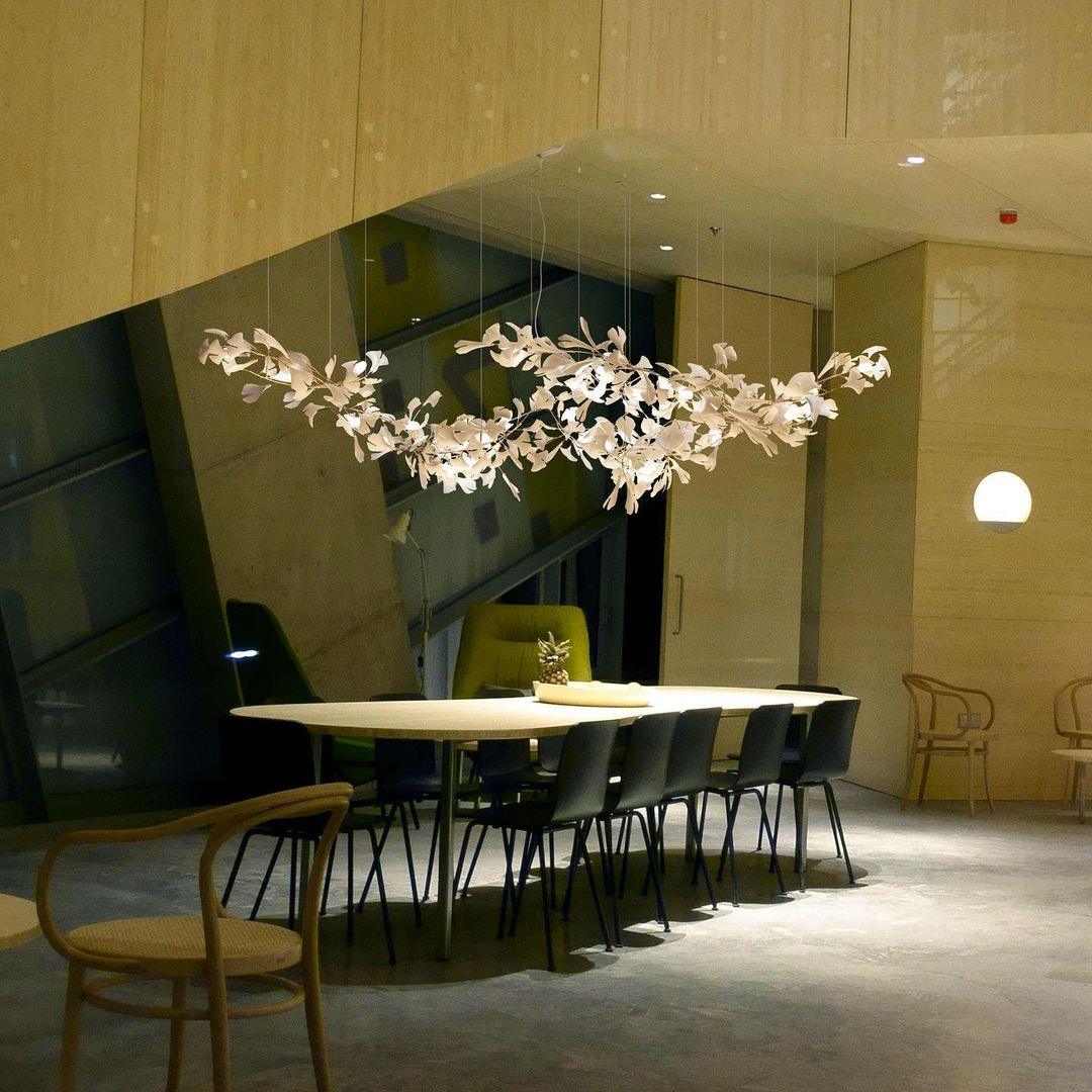 Ririxel Pendant Lamp Gingko Ceramic Petals Gold