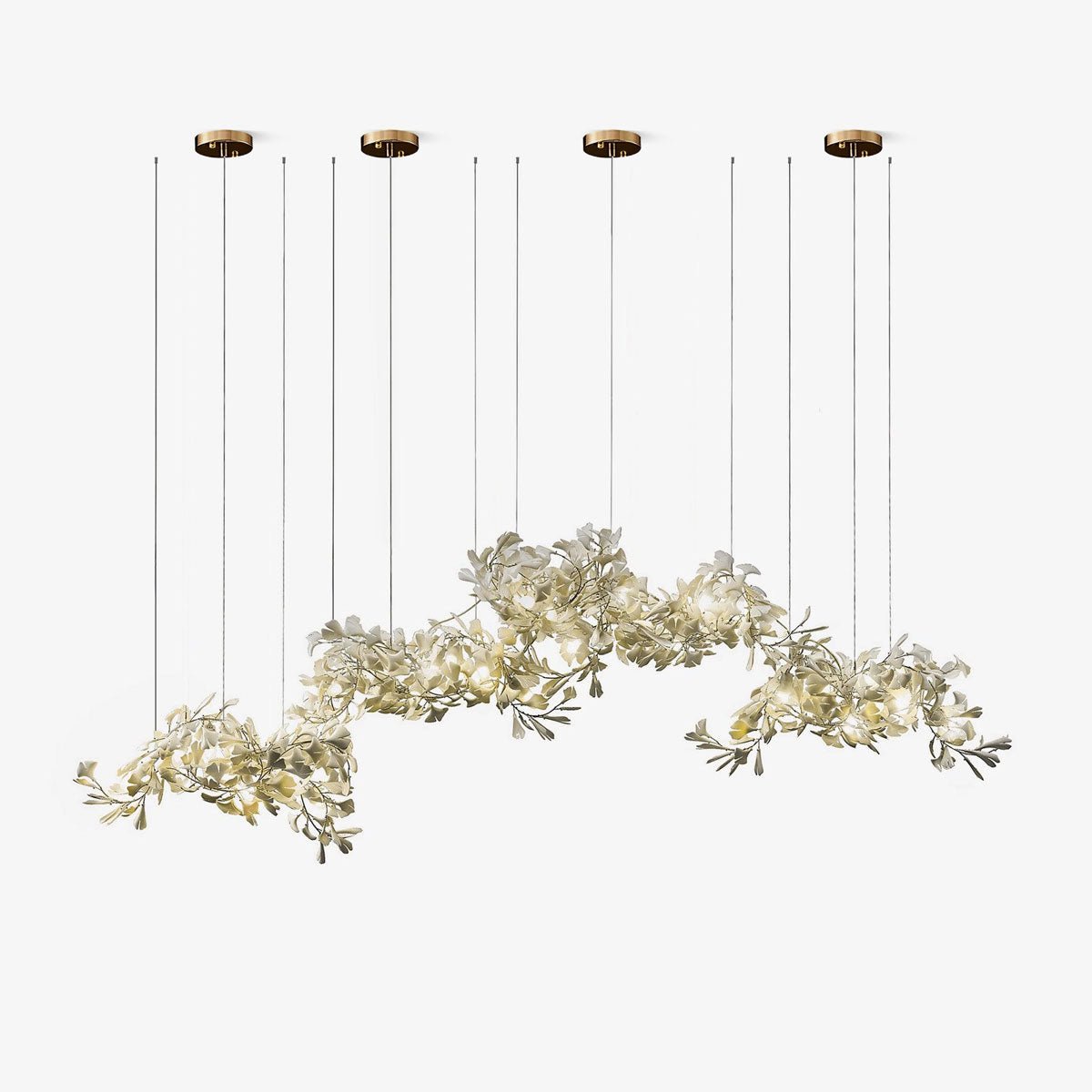 Ririxel Pendant Lamp Gingko Ceramic Petals Gold