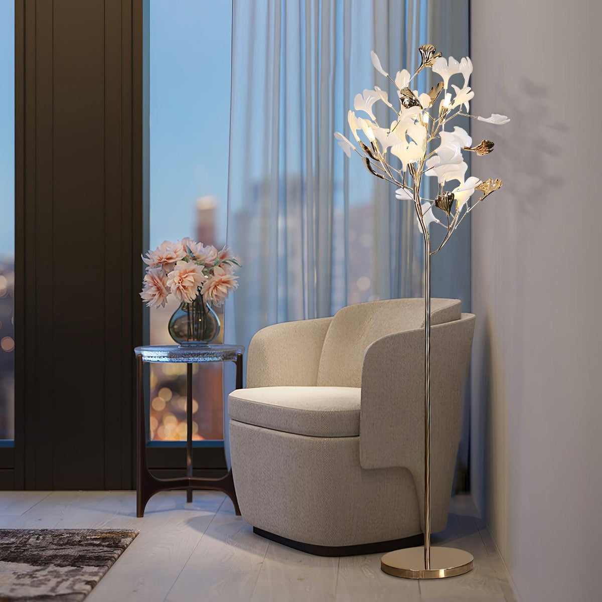 Anoren Luxury Floral Floor Lamp