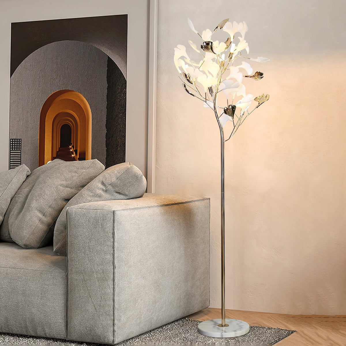 Anoren Luxury Floral Floor Lamp