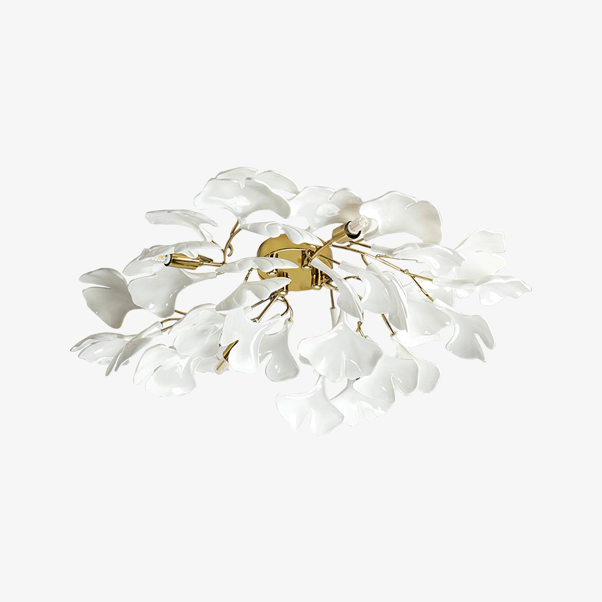 Rhea Ceiling Lamp Gingko Leaves with Brass Branch