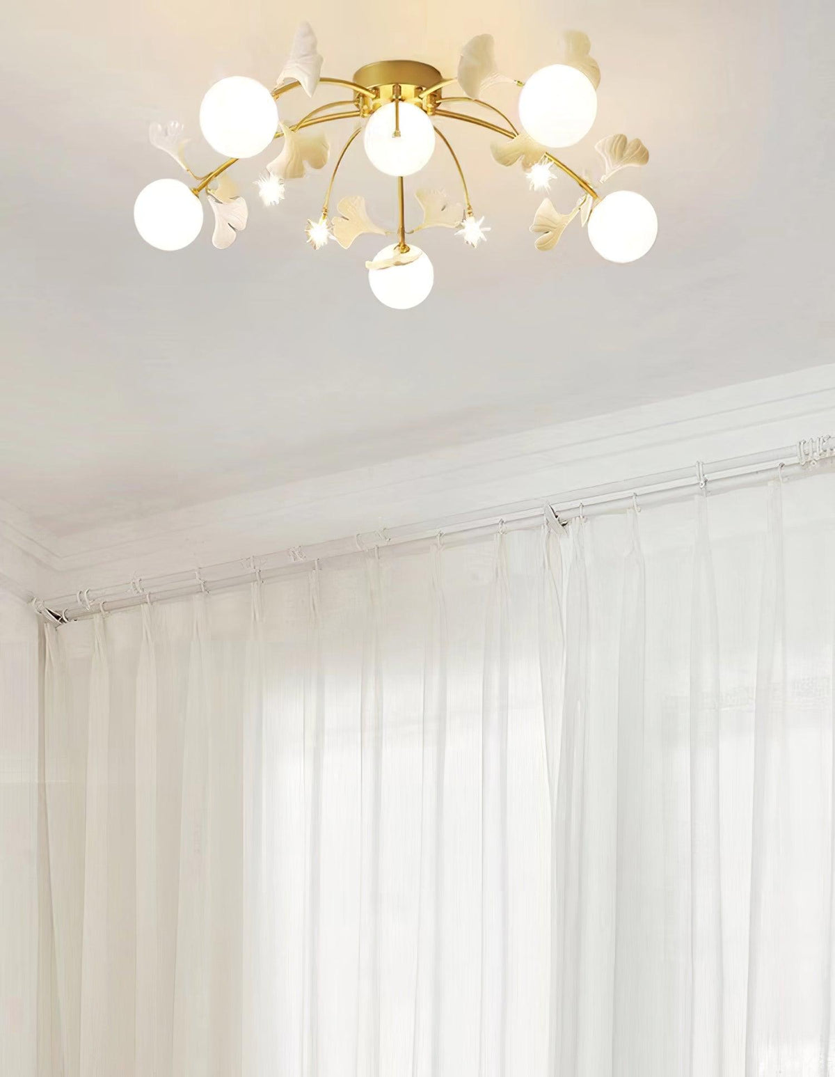 Celalaya Ceiling Lamp Ginkgo Glass for Living Room