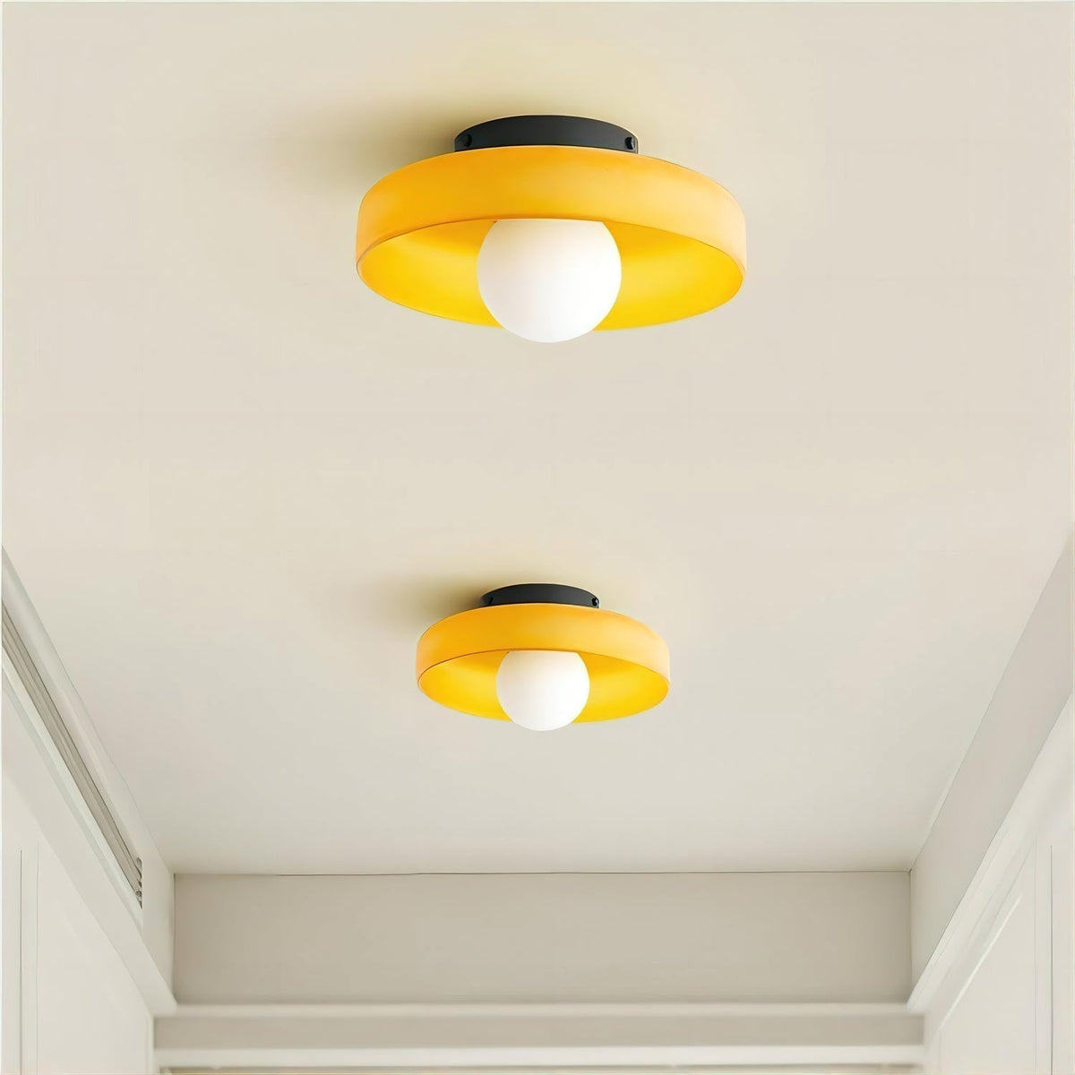 Diroxen Ceiling Lamp Orange Ring Playful Sculptural