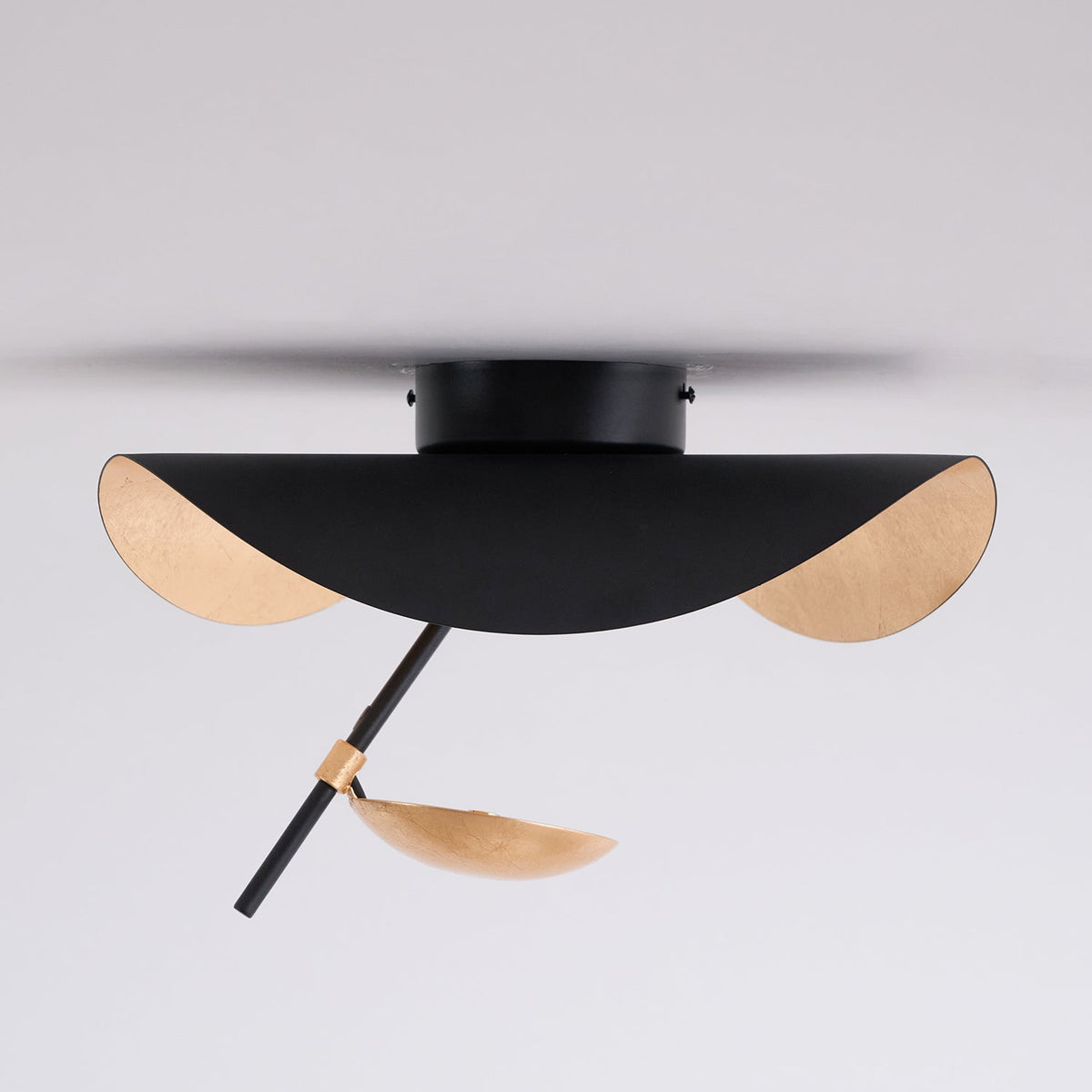 Solenena Ceiling Lamp Curved Shade and Gold Interior