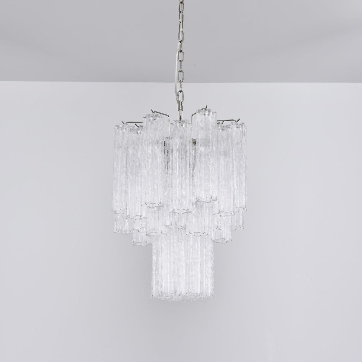 Celorora Chandelier Clear Murano Glass Tube Tiered Modern