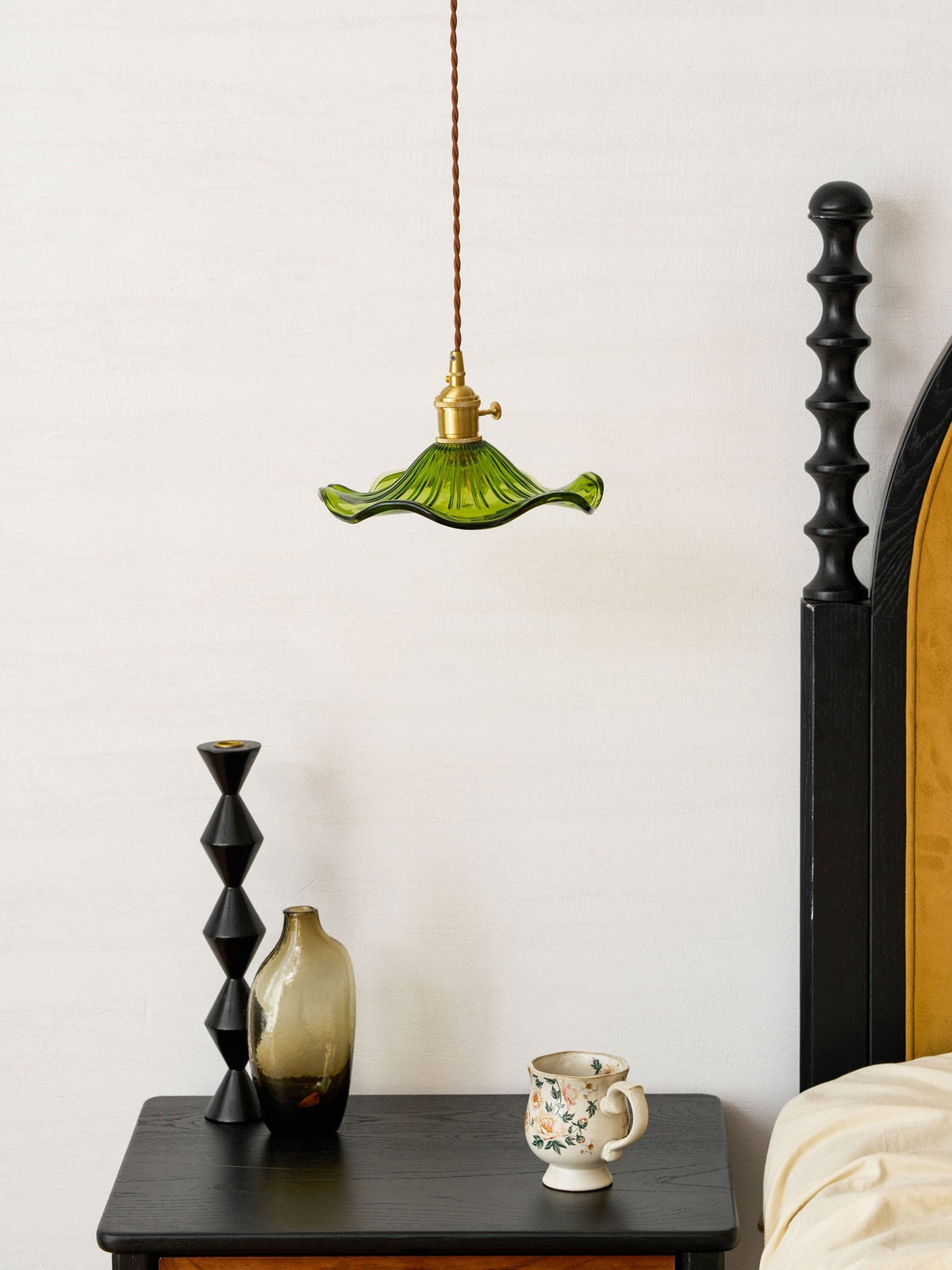 Fagus Glass Hibiscus Flower Pendant Light