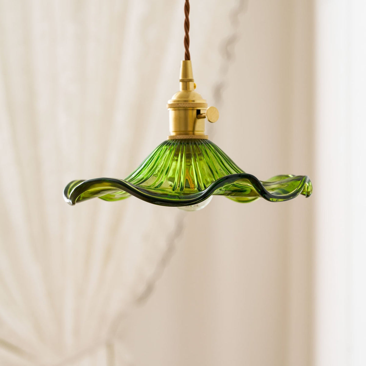 Fagus Glass Hibiscus Flower Pendant Light