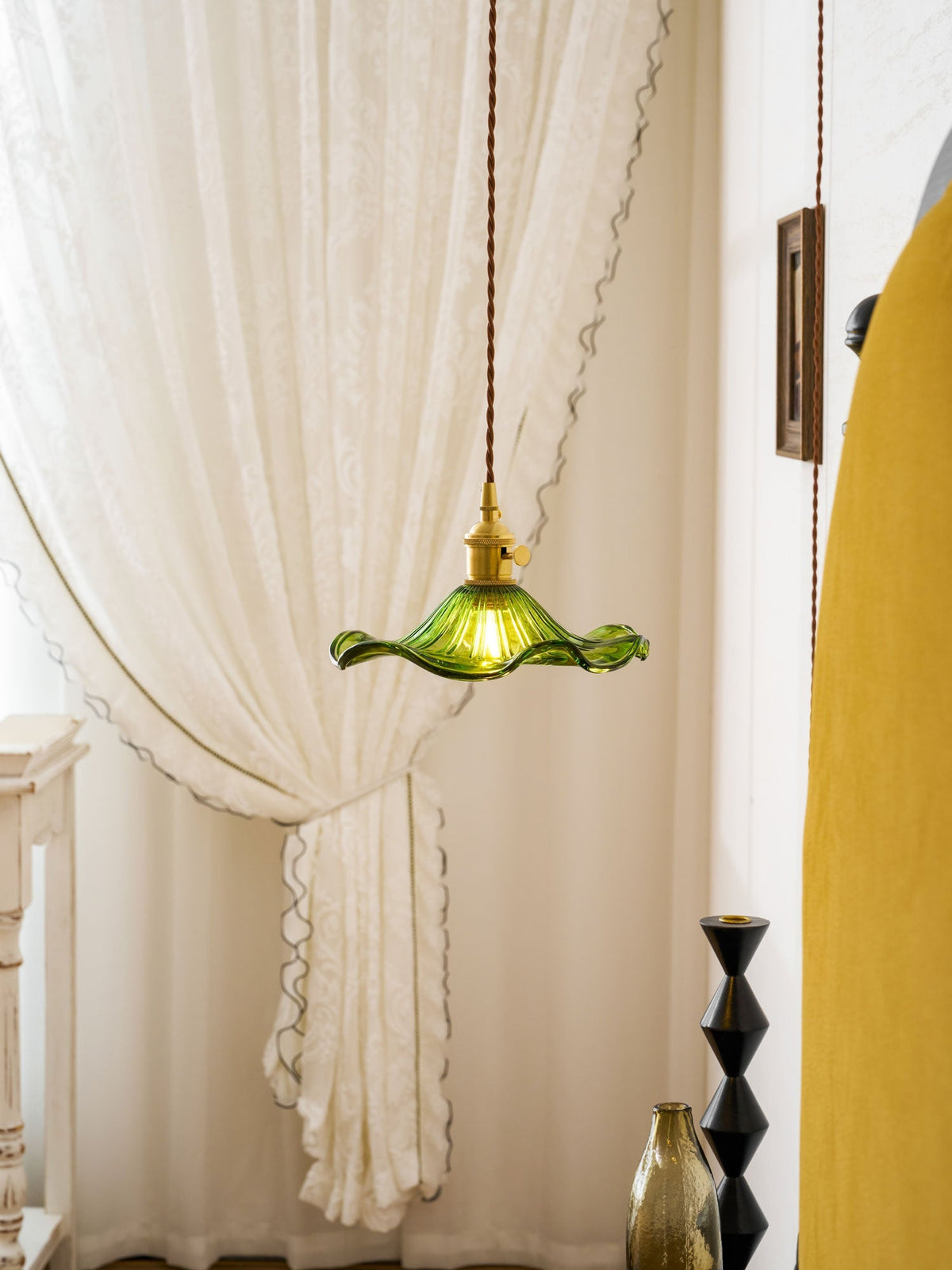 Fagus Glass Hibiscus Flower Pendant Light