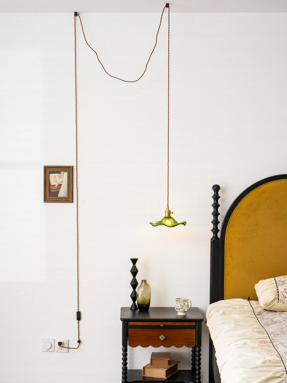 Fagus Glass Hibiscus Flower Pendant Light