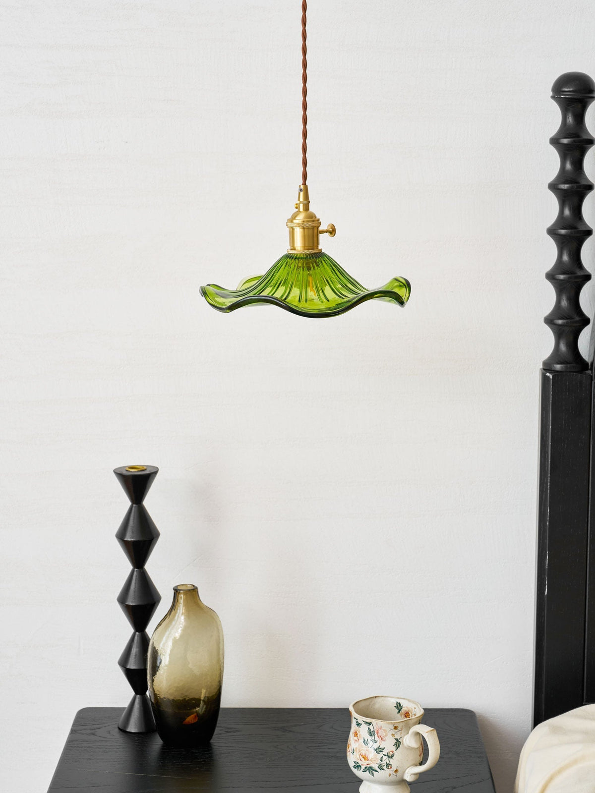 Fagus Glass Hibiscus Flower Pendant Light