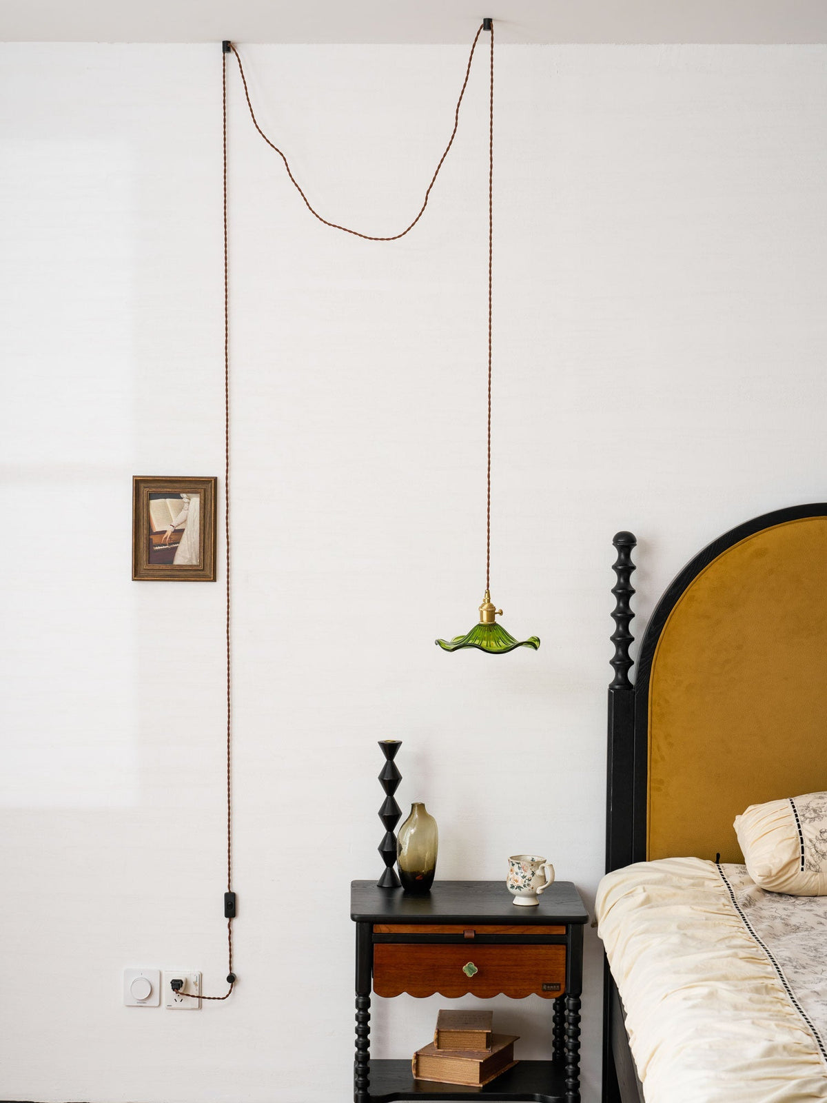 Fagus Glass Hibiscus Flower Pendant Light