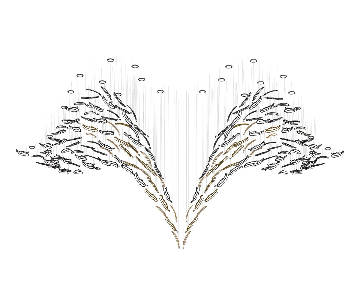 Aetherial Glass Leaf Chandelier