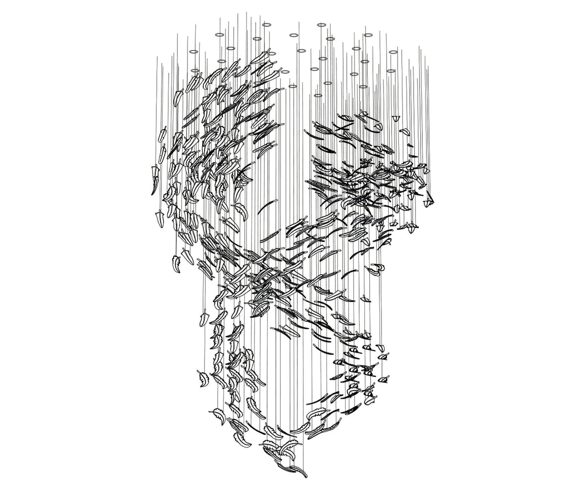 Aetherial Glass Leaf Chandelier