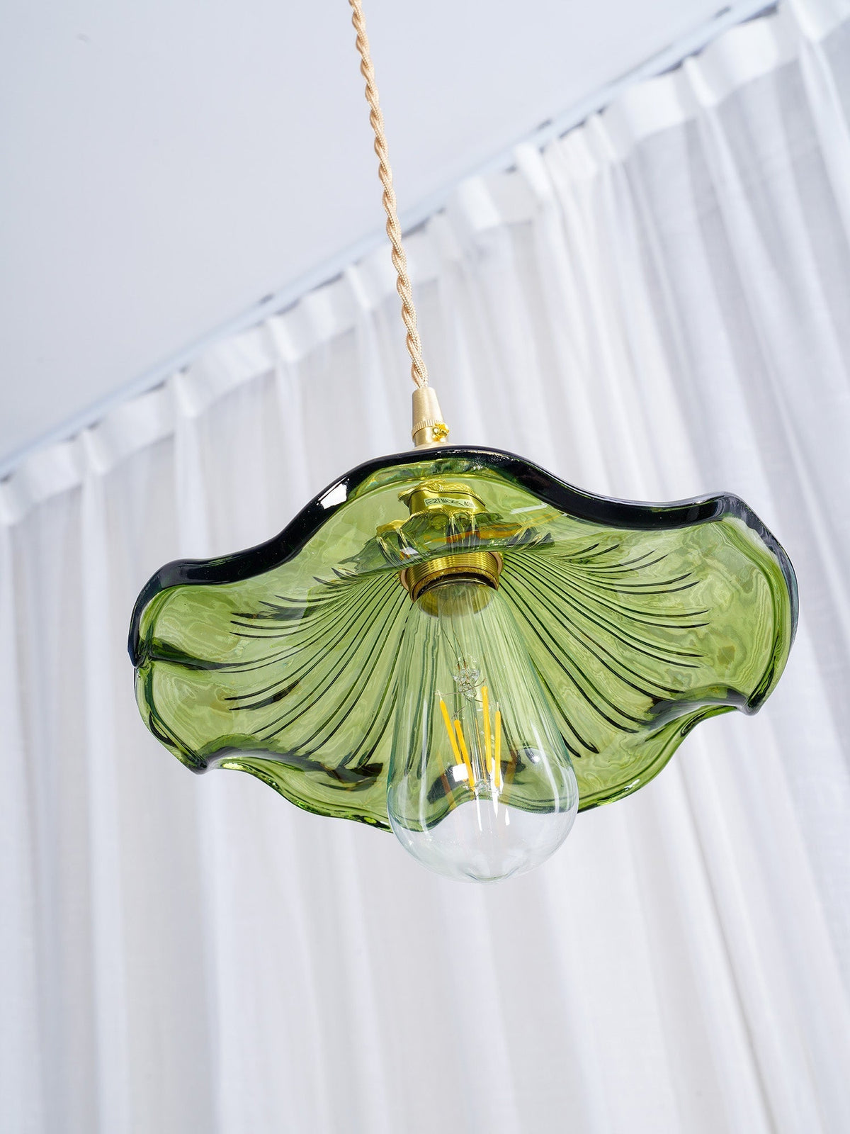 Fagus Glass Hibiscus Flower Pendant Light