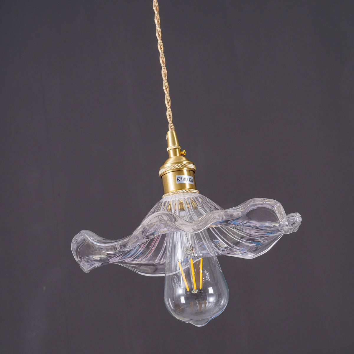 Fagus Glass Hibiscus Flower Pendant Light