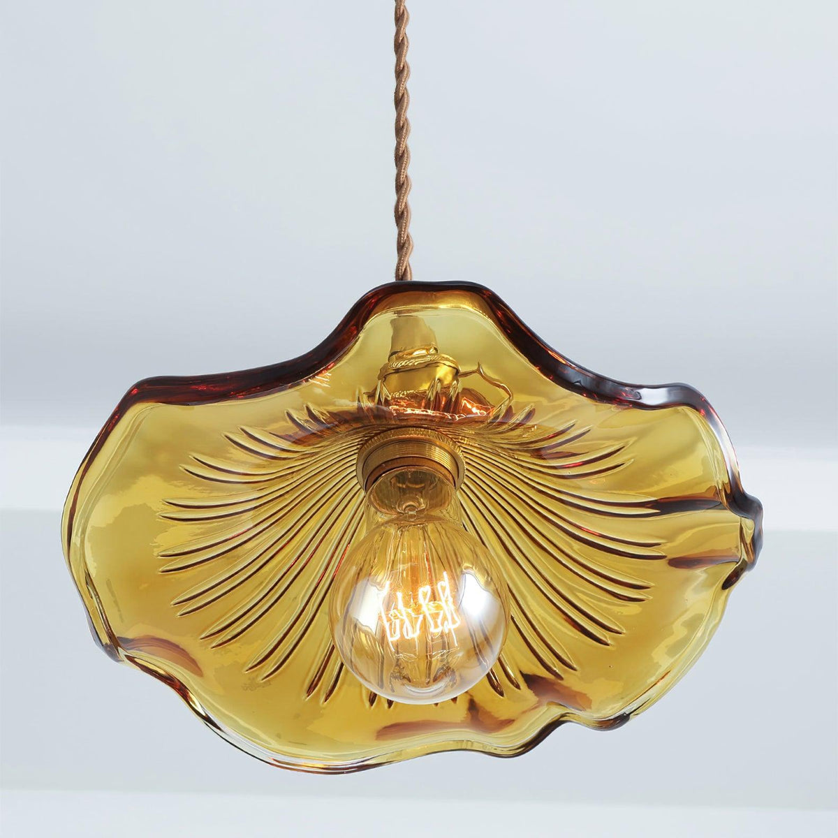 Fagus Glass Hibiscus Flower Pendant Light