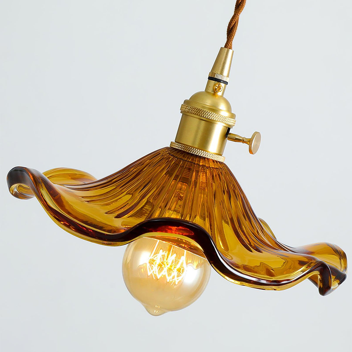 Fagus Glass Hibiscus Flower Pendant Light