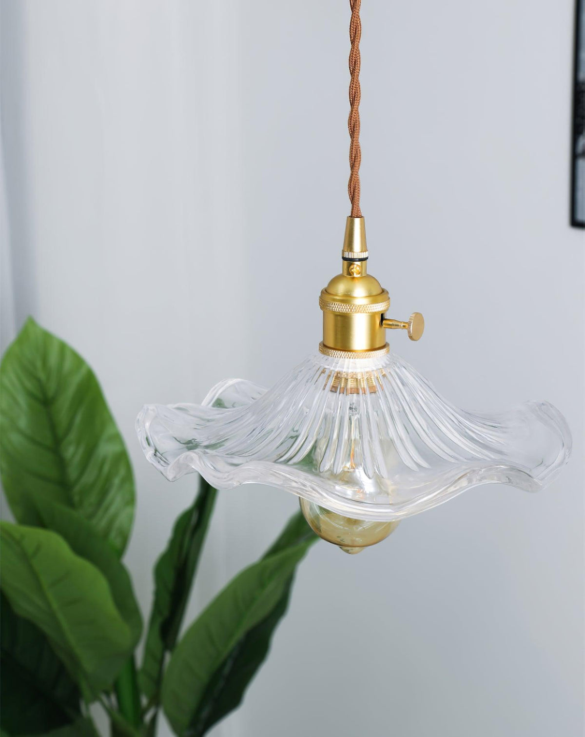 Fagus Glass Hibiscus Flower Pendant Light