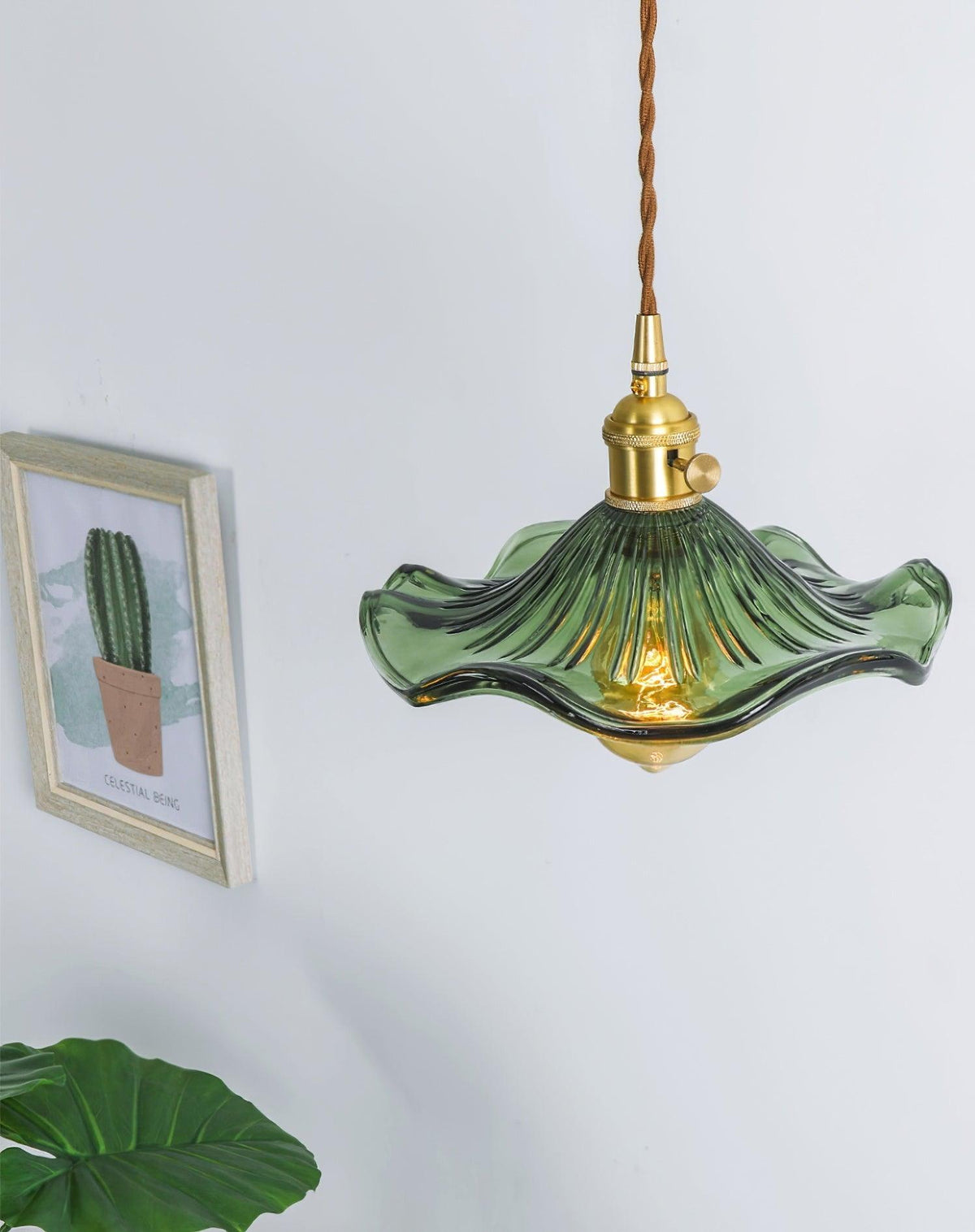 Fagus Glass Hibiscus Flower Pendant Light
