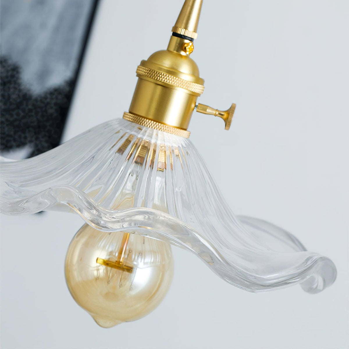Fagus Glass Hibiscus Flower Pendant Light
