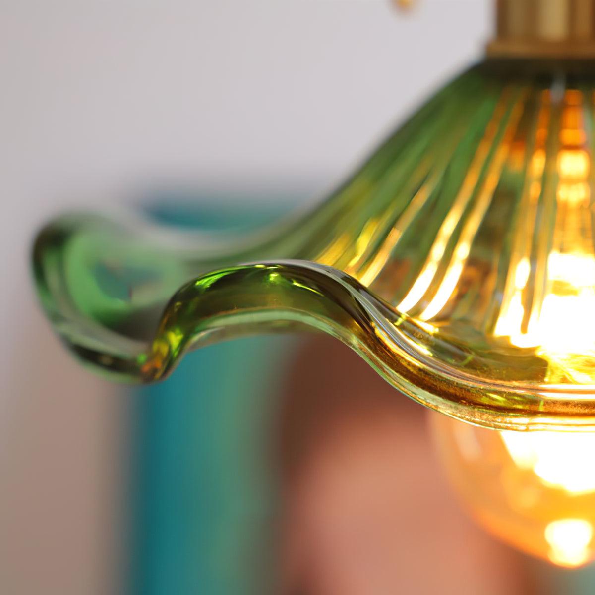 Fagus Glass Hibiscus Flower Pendant Light