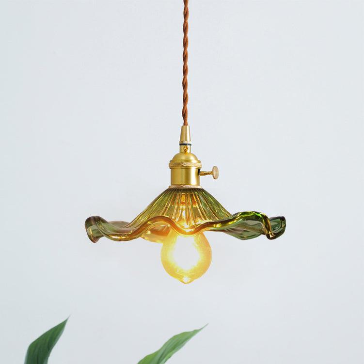 Fagus Glass Hibiscus Flower Pendant Light