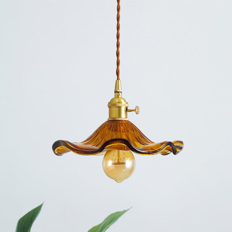 Fagus Glass Hibiscus Flower Pendant Light