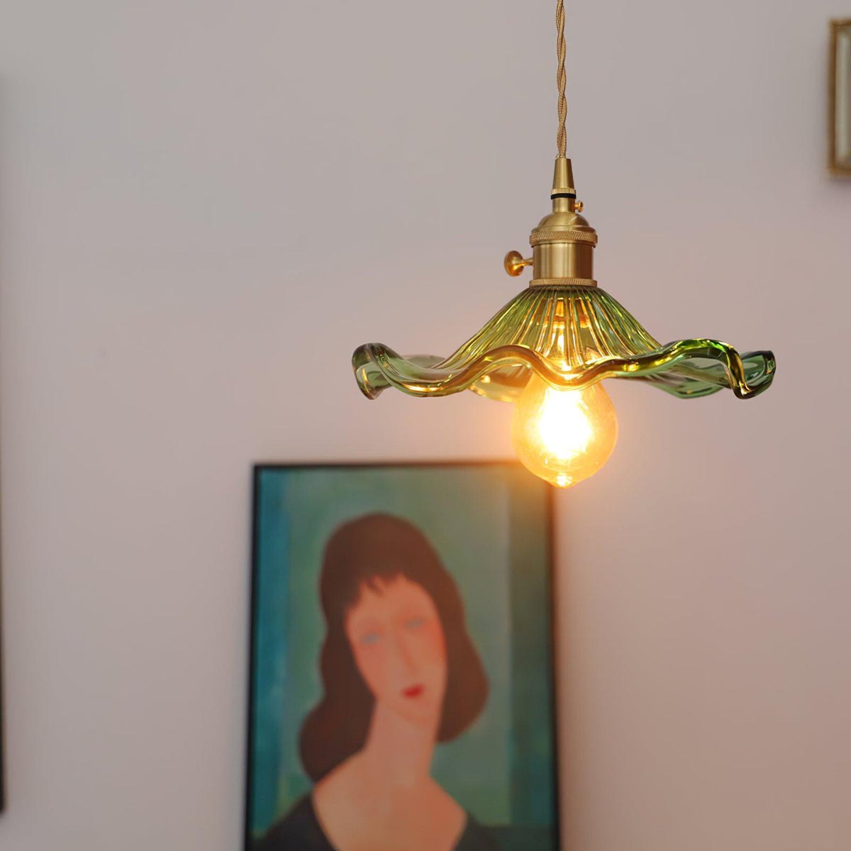 Fagus Glass Hibiscus Flower Pendant Light