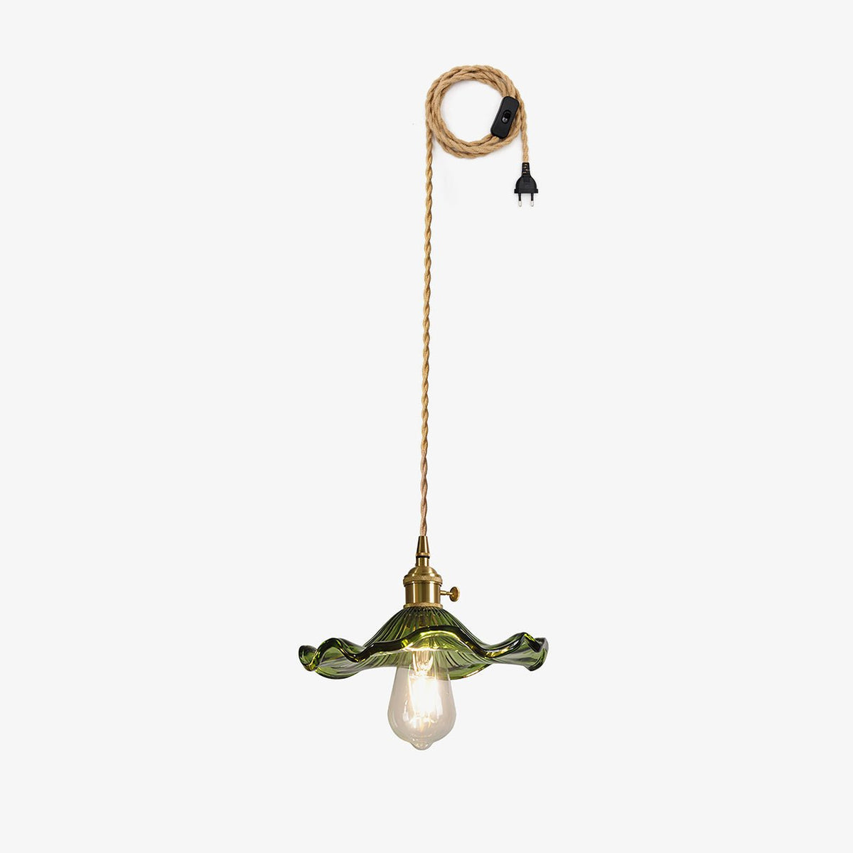 Fagus Glass Hibiscus Flower Pendant Light