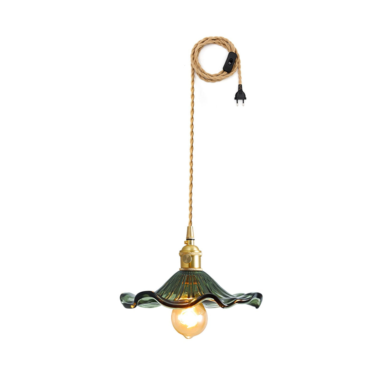 Fagus Glass Hibiscus Flower Pendant Light