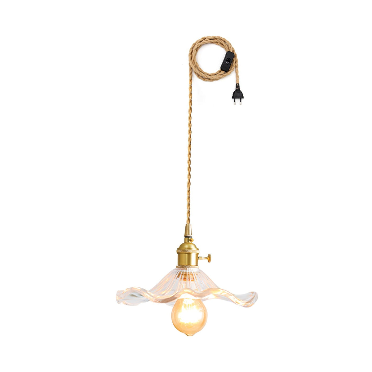 Fagus Glass Hibiscus Flower Pendant Light