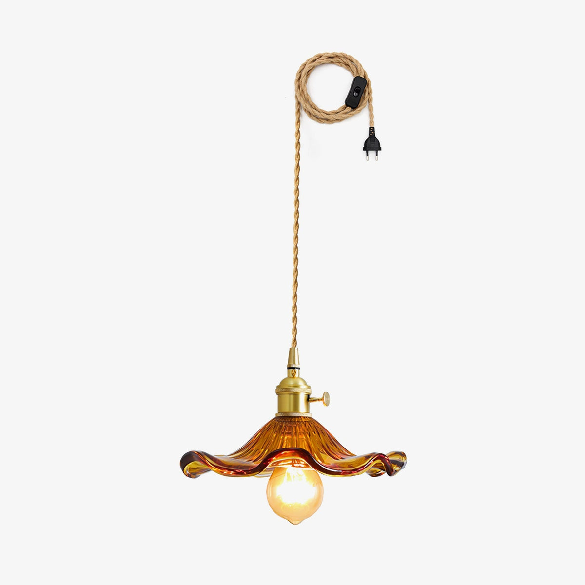 Fagus Glass Hibiscus Flower Pendant Light