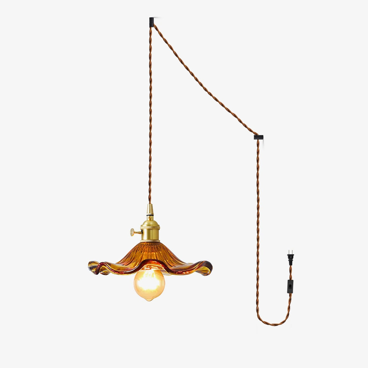 Fagus Glass Hibiscus Flower Pendant Light